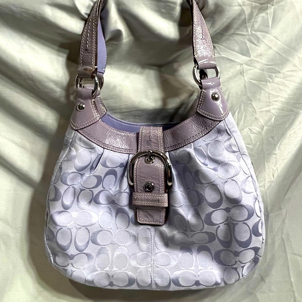 Authentic Coach Signature Soho Lynn Shoulder Bag Satchel Hobo Purse